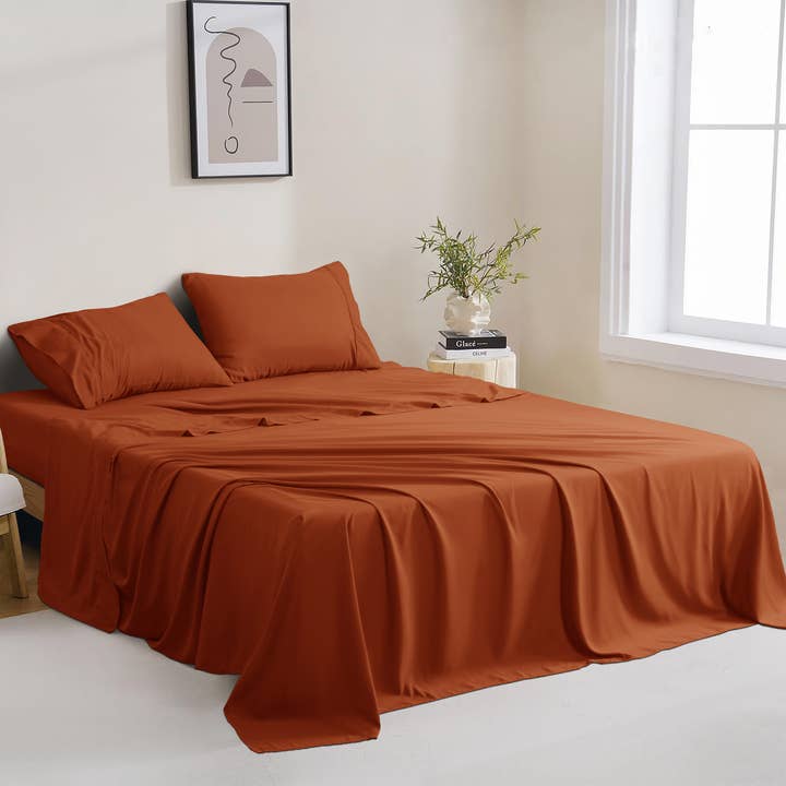 Qatan – wholesale Sheet set – 4 Piece Microfiber Sheet Set - 16" Deep Pocket Fitted Sheet10