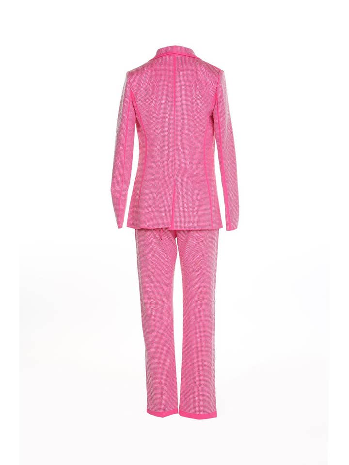 Fuchsia Micro Stud Fabric 3 Piece Suit sets KC6340 for wholesale on Faire10