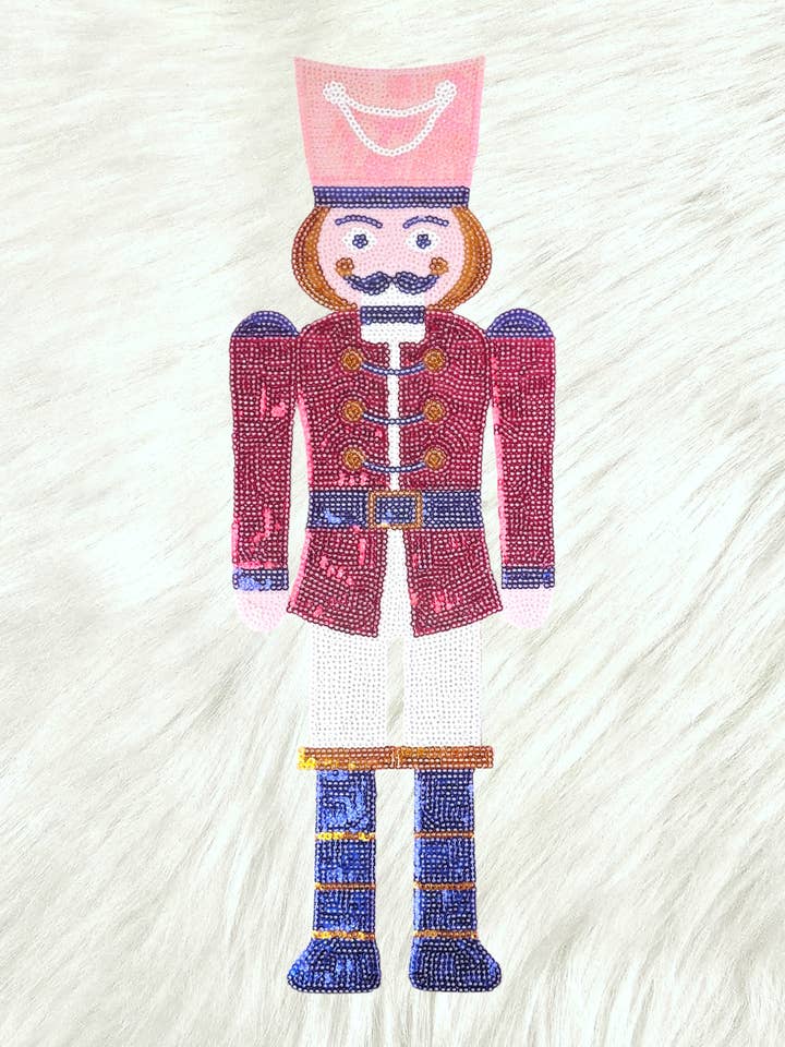 XXL Nutcracker Sequin Embroidery Iron-on Patch for wholesale by Scratch Decor