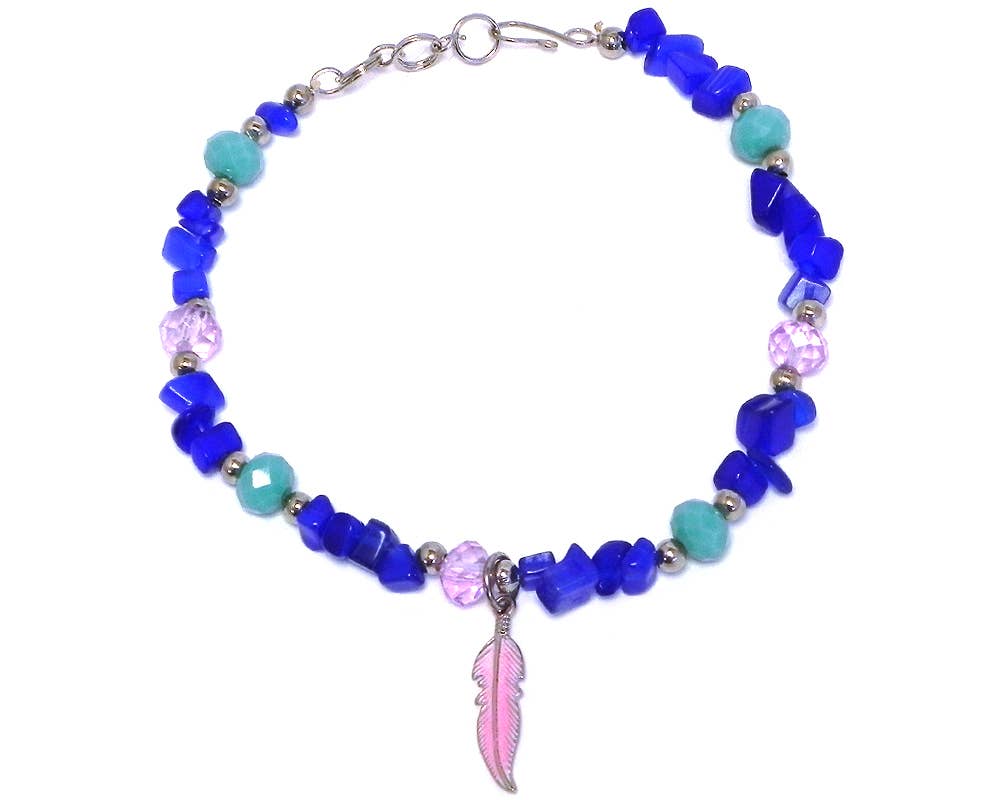 Pichincha - Vente Bracelets de cheville - Bracelet de cheville en métal avec breloque en forme de plume6