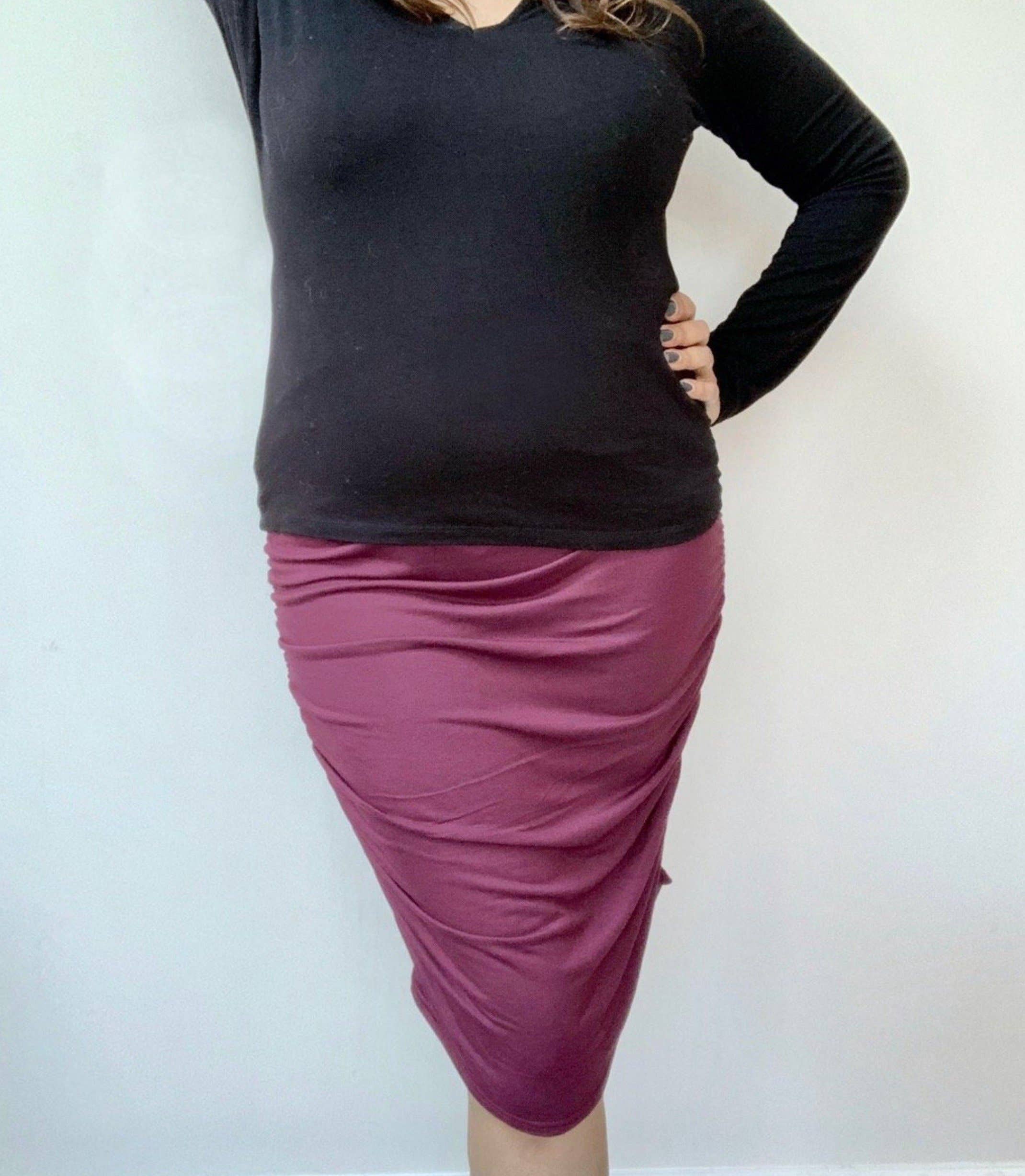 Amawrap - Wholesale Skirt - Women's - Ruched Maternity Skirt - Black15