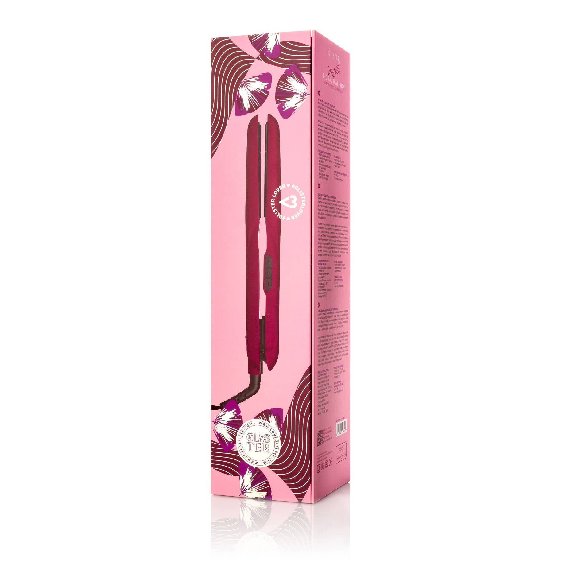 Glister - Wholesale Straightener/Flat Iron - Glister 1.25" Digital Tourmaline Flat Iron Purple w/ Display23