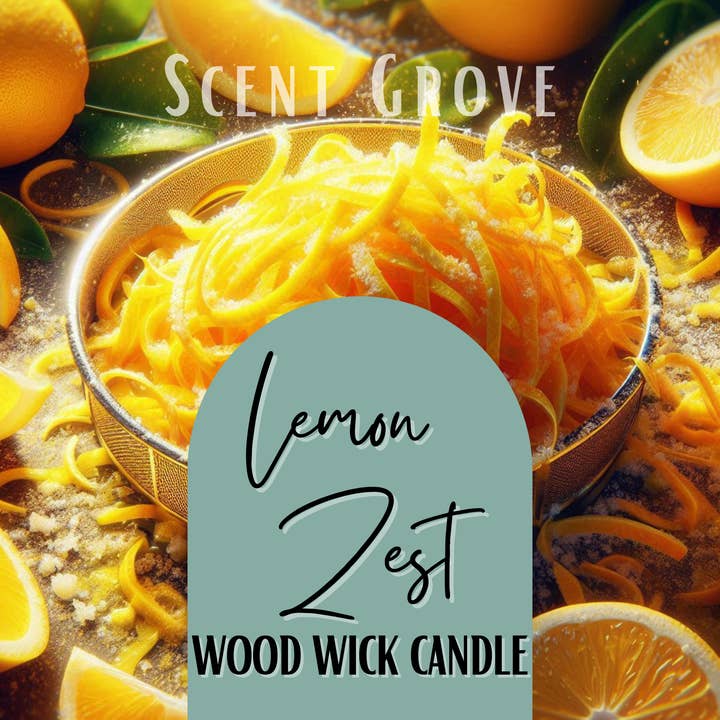 Lemon Zest scented Wood Wick Soy Candle for wholesale by Scent Grove