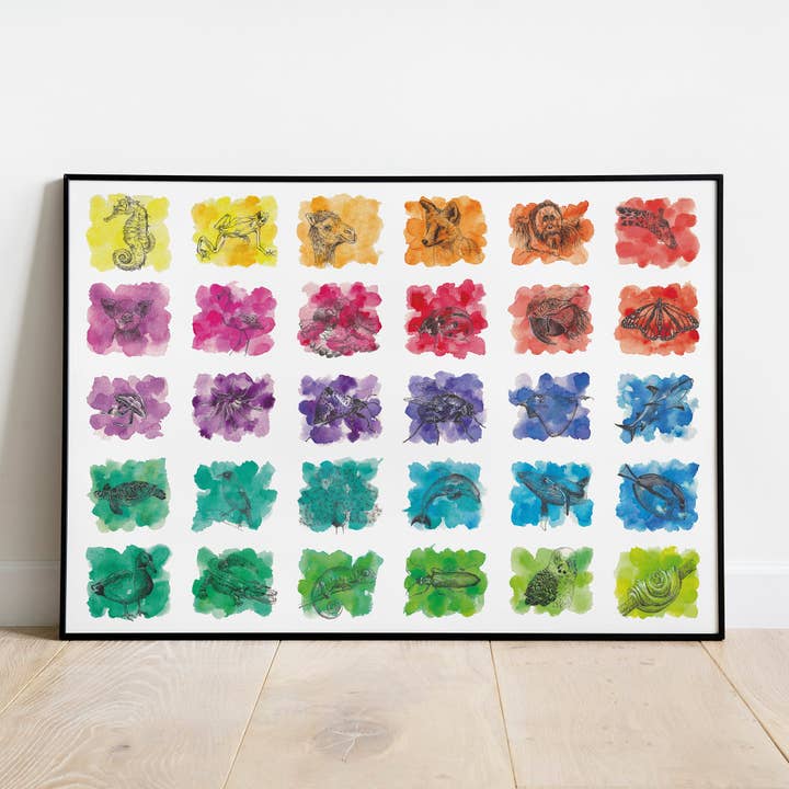 A3 Hue Animal Series Print for wholesale by Lucy Locks Art