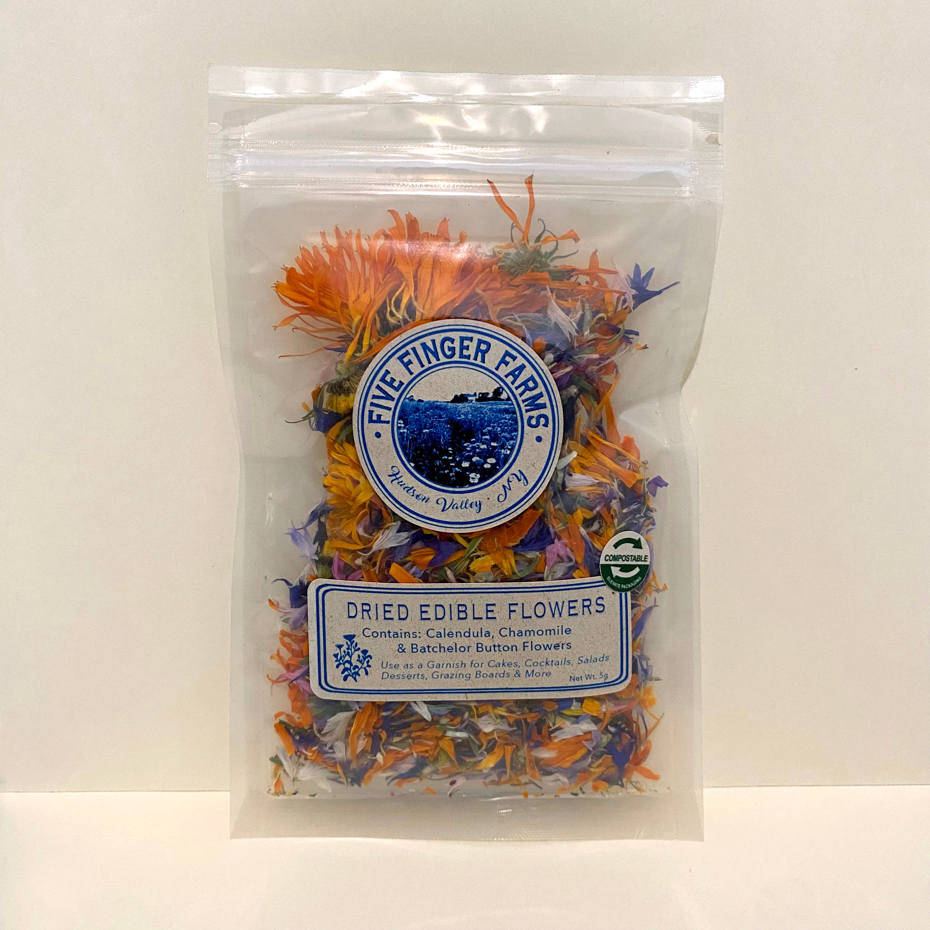 Five Finger Farms - Vendita all'ingrosso Topper per torte/cupcake - Fiori commestibili - Decorazione con fiori secchi veri e naturali0