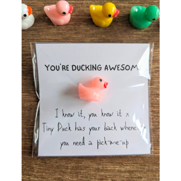Uplifted Ink - Wholesale Everyday Greeting Card - Ducking Awesome Card & Duck Figurine with Message Option3