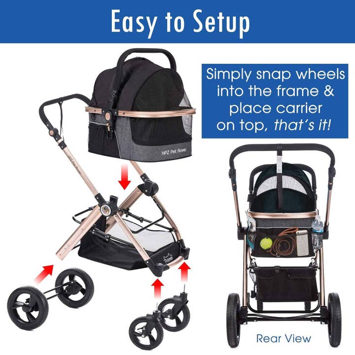 Only An Ocean Europe - Wholesale Pet Carrier - Cat/Dog - HPZ Pet Rover Prime 3-in-1 stroller - black