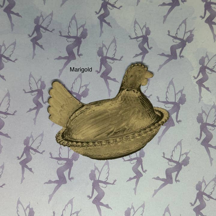 My Graphic Fairy Designs - Wholesale Sticker - Hen on Nest Sticker, Gold Collection6