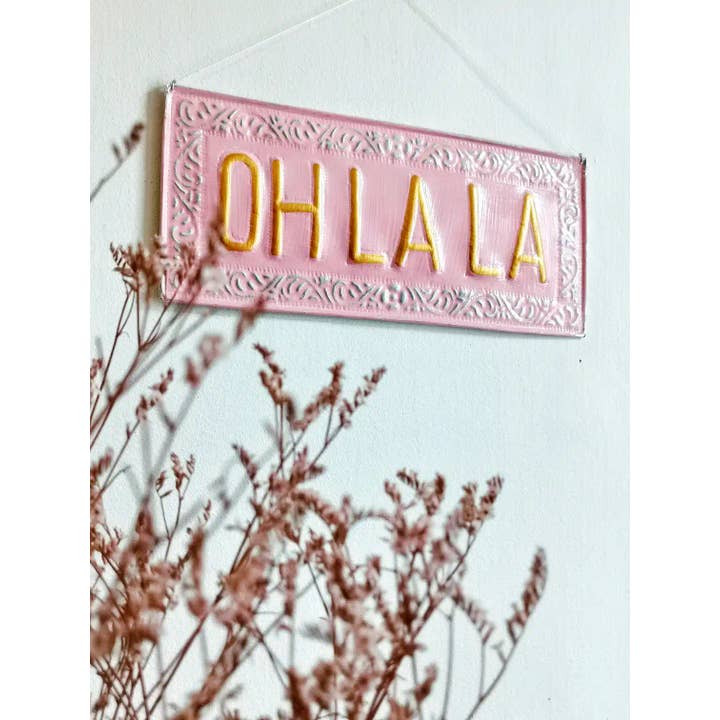Nayda Diaries - Wholesale Wall Accent - OH LA LA metal decorative plate