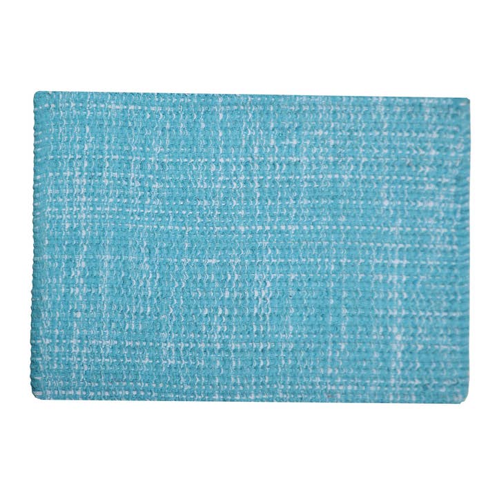 WAFFLE RUG, TURQUOISE/WHITE, 21'' x 34''. for wholesale by chardin home