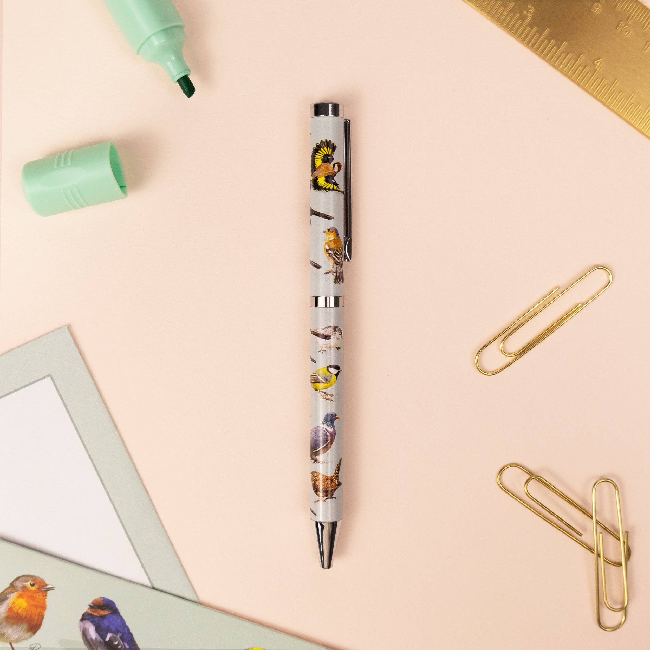 Robert Frederick Ltd – wholesale Pen – Birds Design Ballpoint Pen in Gift Box – Black Ink Twist Nib Pen – Beautiful Wildlife Bird Pattern Stationery Gift5