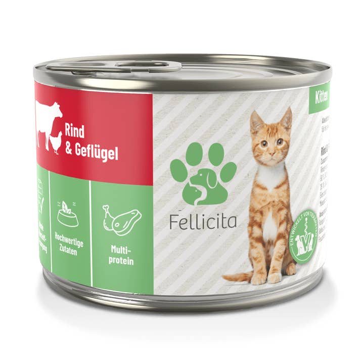 Fellicita kitten beef & poultry 200g can for wholesale by Fellicita