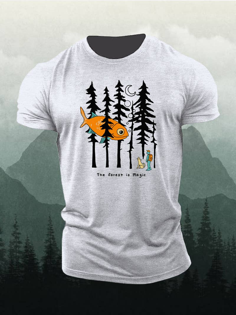 Tourtiwi - Wholesale Screen Printed T-Shirt - Women's - Forest Is Magic Printed Short-Sleeved Shirt4