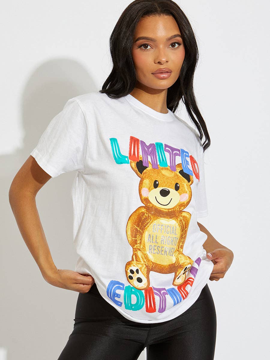 Stylewise Direct – wholesale Screen printed t-shirt – Women′s – Limited Edition Teddy Graphic T-Shirt1