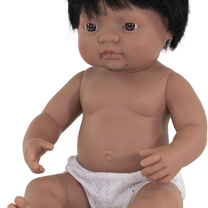 KsmToys Miniland Soft Body Black Hair Baby Doll Boy Native Anatomically Correct Fully Articulated Posable in Size of 15" for wholesale by KsmToys