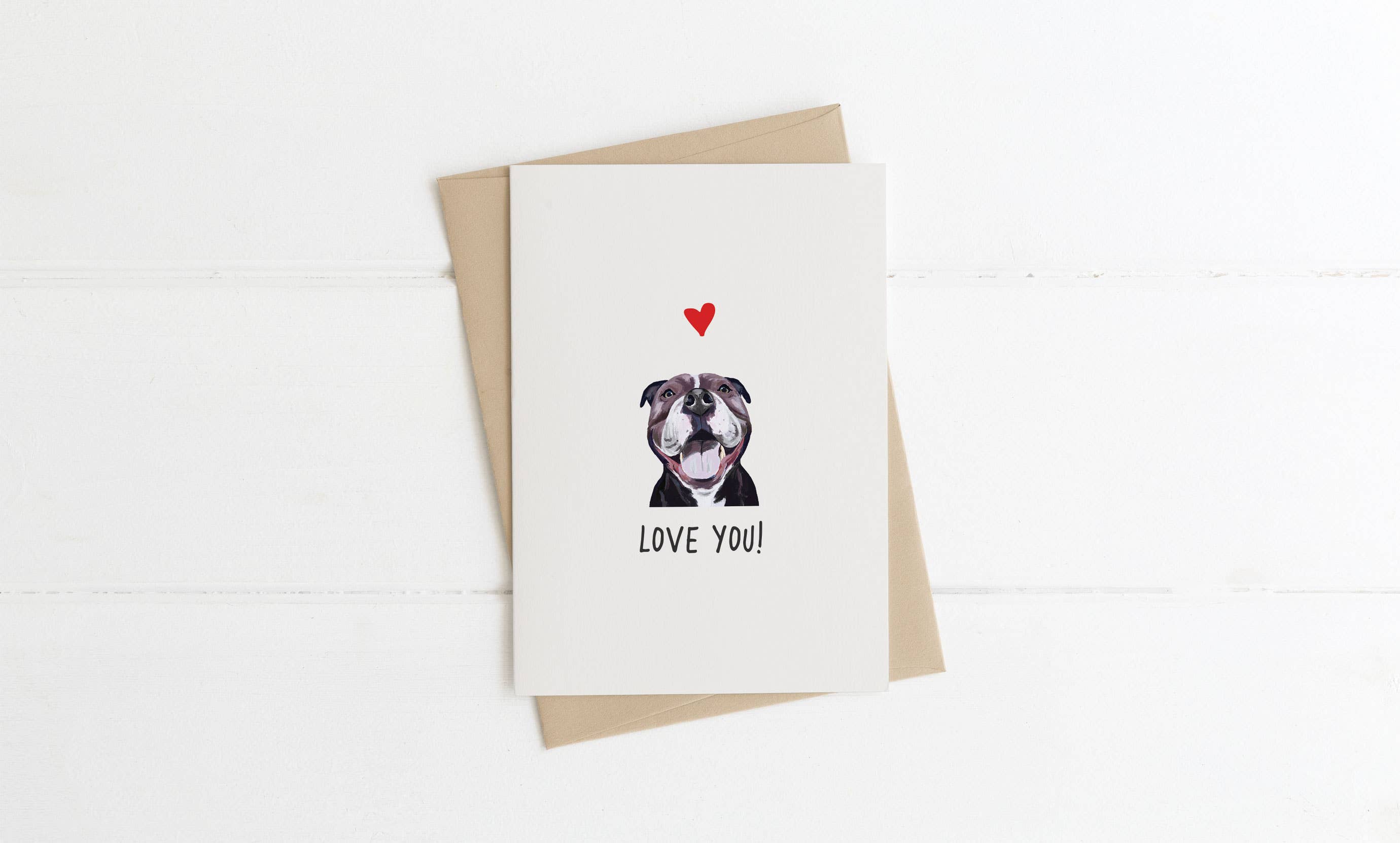 Richarts Designs – wholesale Everyday greeting card – A6 Dog card, mini dog cards, love you, from the dog5