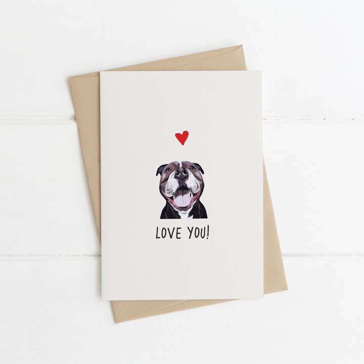 Richarts Designs – wholesale Everyday greeting card – A6 Dog card, mini dog cards, love you, from the dog5