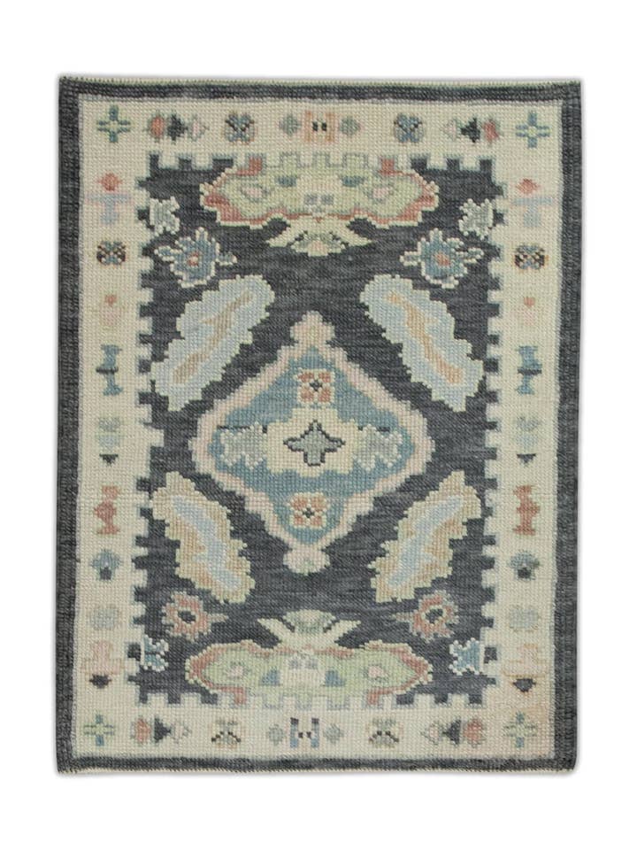 Alfombra Oushak Turca 2'4" x 3' #7802 para venta al por mayor de Turkish Rug