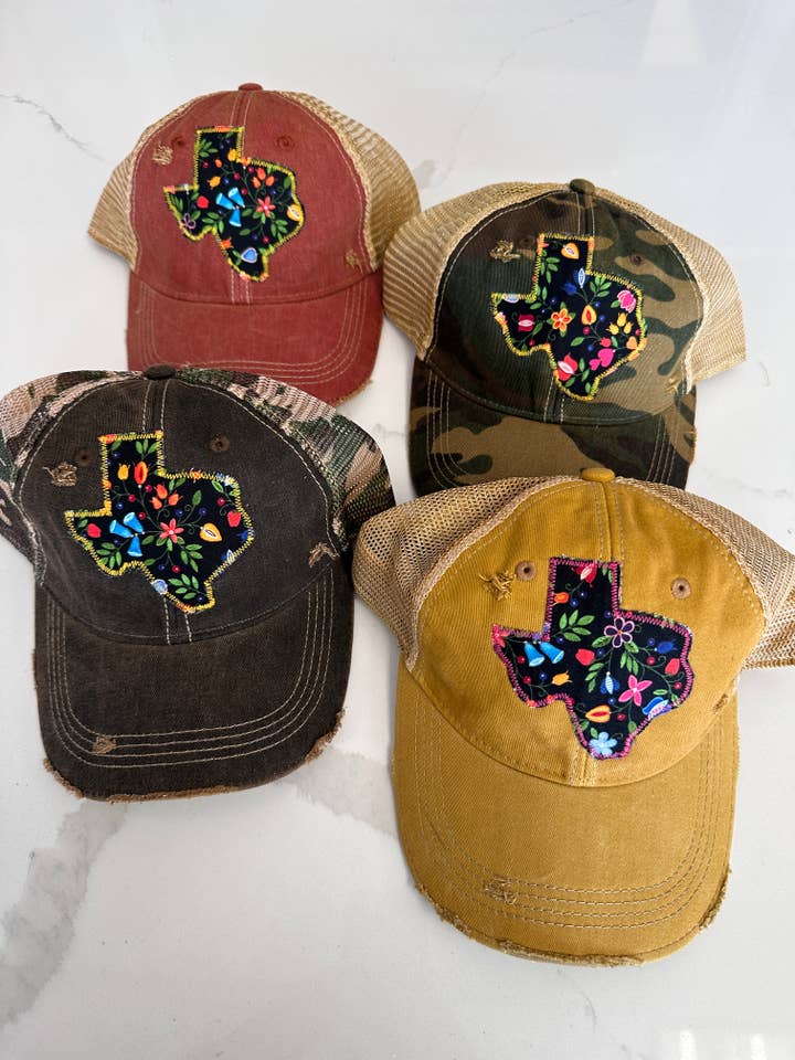 Hollie Floral Dirty Trucker Hat for wholesale by Sweet Texas Treasures