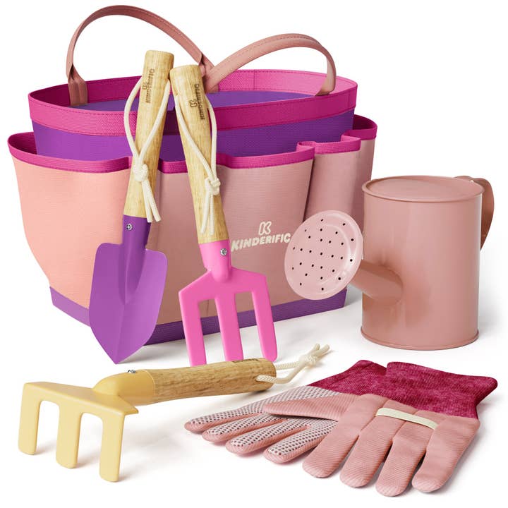 KIDS GARDENING SET, PRINCESS PINK for wholesale by Kinderific