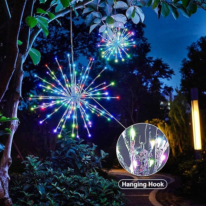 LIGHTSHARE - Wholesale Outdoor/Lawn Light - Starburst Light Lighted Ball LED Firework Lights White Twink26