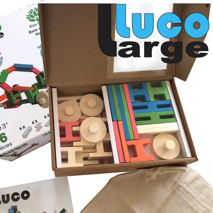 Luco Toys - Wholesale Building Set - Kids - Luco Wooden Toy Blocks, 36 Pcs, starters set2