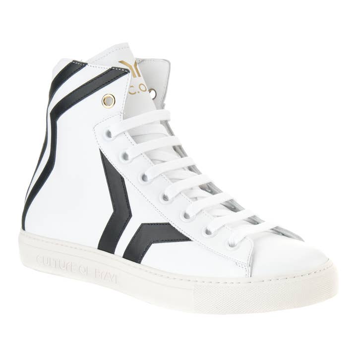 Resilient S15 Men White leather black wing mid cut for wholesale by C.O.B by Culture of Brave