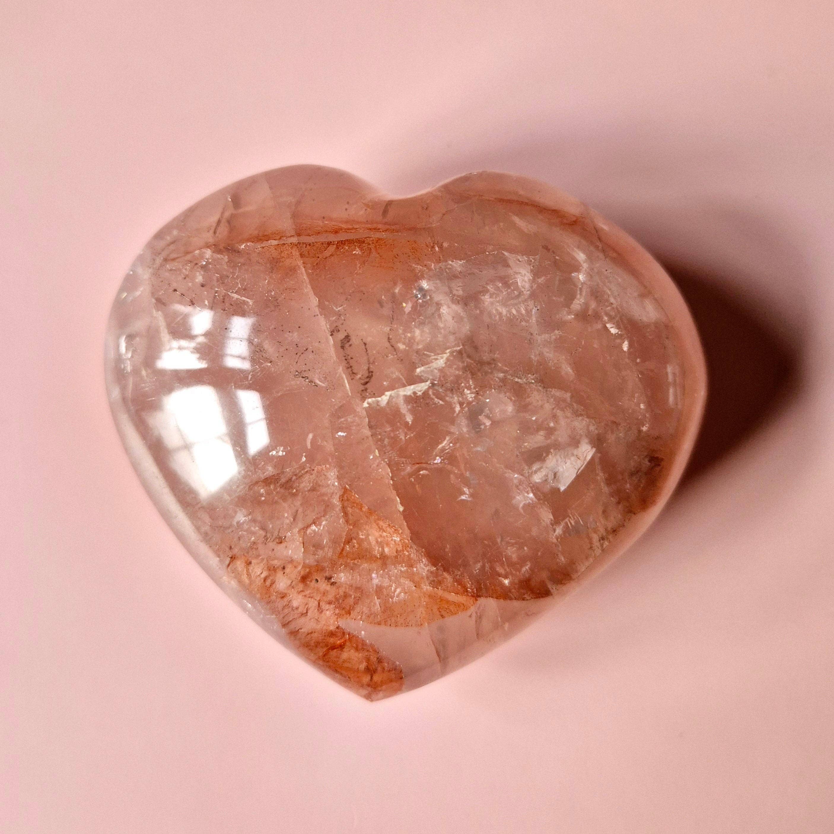 Moonlight Gemstones - Venta al por mayor Piedras/cristales espirituales - Corazones grandes de cuarzo fuego con piedra preciosa (El regalo perfecto para San Valentín) Cuarzo hematóide27