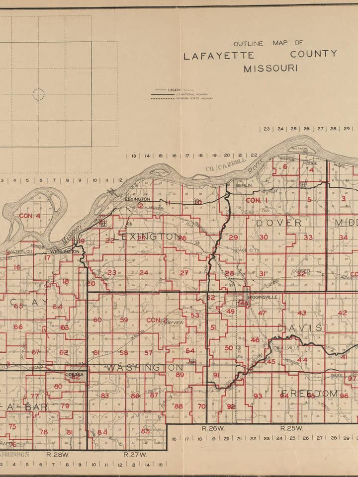 Lafayette County from Atlas of Lafayette County, Missouri. 1920 for wholesale by Relic Map Co.