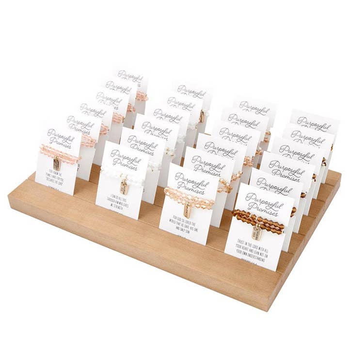 Faithworks by Creative Brands - Wholesale Beaded Bracelet - Glass Bead Tagged Bracelet Filled Display2