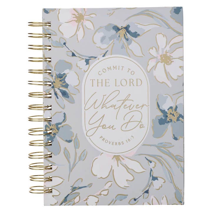Journal Wirebound Floral Commit to the Lord Prov. 16:3 for wholesale by Christian Art Gifts