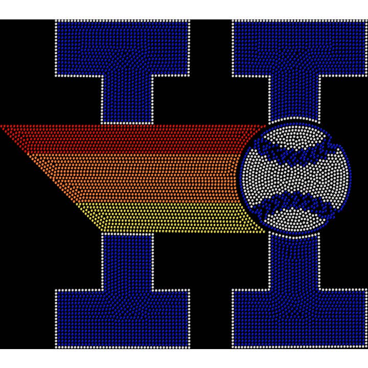 Astros H Baseball 40 et Fabulous Hotfix Transfer Design uniquement pour la vente par Crystallized by Sparkle