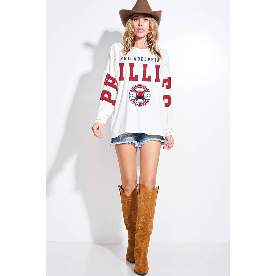 Phil Love - Wholesale Graphic Sweatshirt - Women's - Phillies baseball print oversized Sweatshirt 1