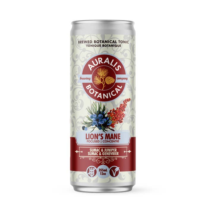 Lion's Mane Cognitive Enhancer - Pack of 12 Cans for wholesale by Auralis Botanical Brewing Company