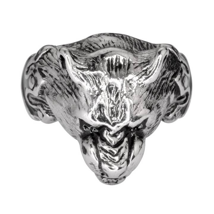 SK1746 Gents Panther Ring Stainless Steel Motorcycle Jewelry Size 9-14 for wholesale by Heavy Metal Jewelry