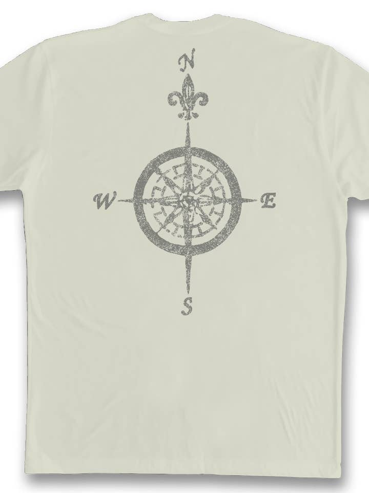Short-Sleeve T-Shirt on Citron with Grey Compass for wholesale by Change Your Latitude