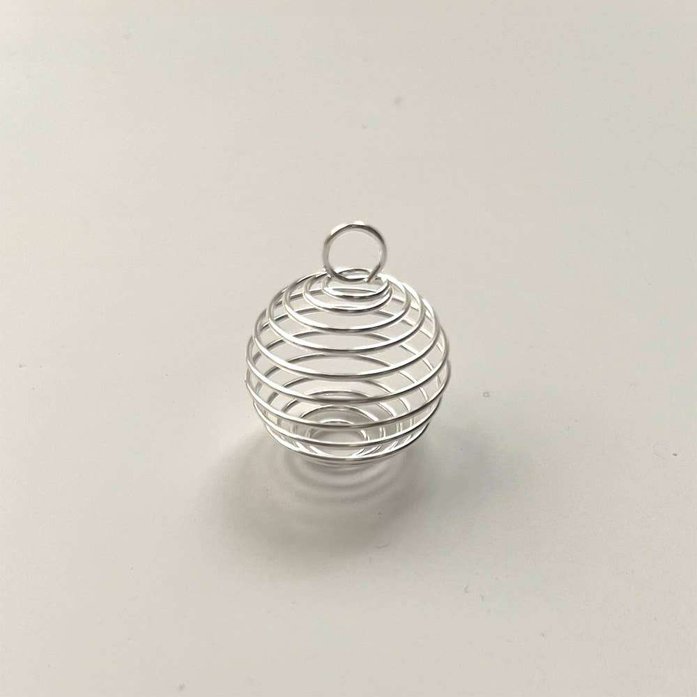 VIE – wholesale Individual charm/pendant – Metal Spiral Cage Pendant, 2cm, Single1