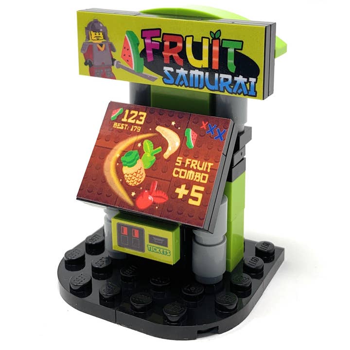 Fruit Samurai Arcade Building Set made using LEGO parts - B3 Customs for wholesale by B3 Customs