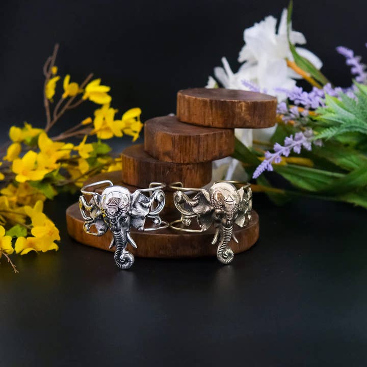 Karma Nepal Crafts - Wholesale Cuff Bracelet - Handmade Boho Elephant Adjustable Bracelet