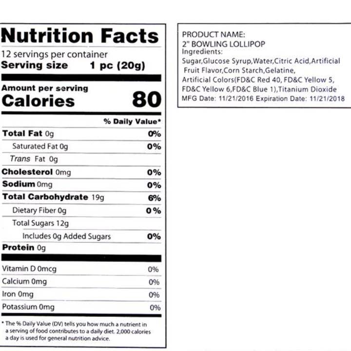 La Luna Bella - Toys - Wholesale Lollipop - 2" BOWLING LOLLIPOP LLB candy3