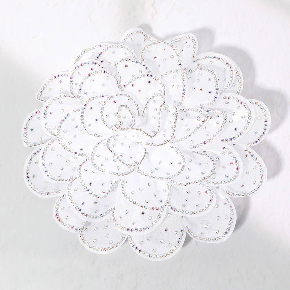 Sensibling Corp. - Venta al por mayor Broches - Broche / Pinza para el Pelo con Flor de Tela Adornada con Brillantes5