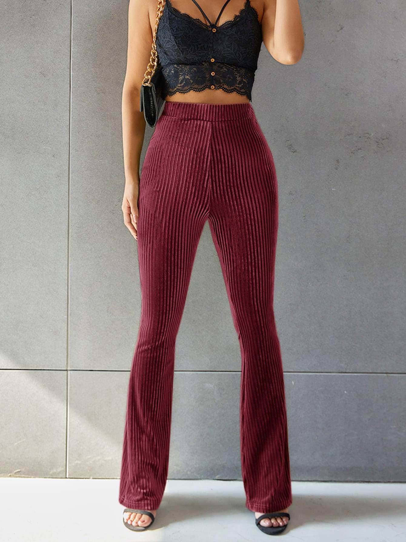 Fashion Combination - Wholesale Pants - Women's - solid flare leg corduroy pants7