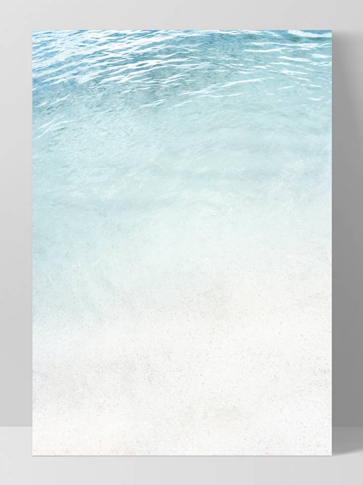 Kunsttryk med kystudsigt. Minimalistisk plakatkunst ved havet for engroshandel hos PRINT AND PROPER