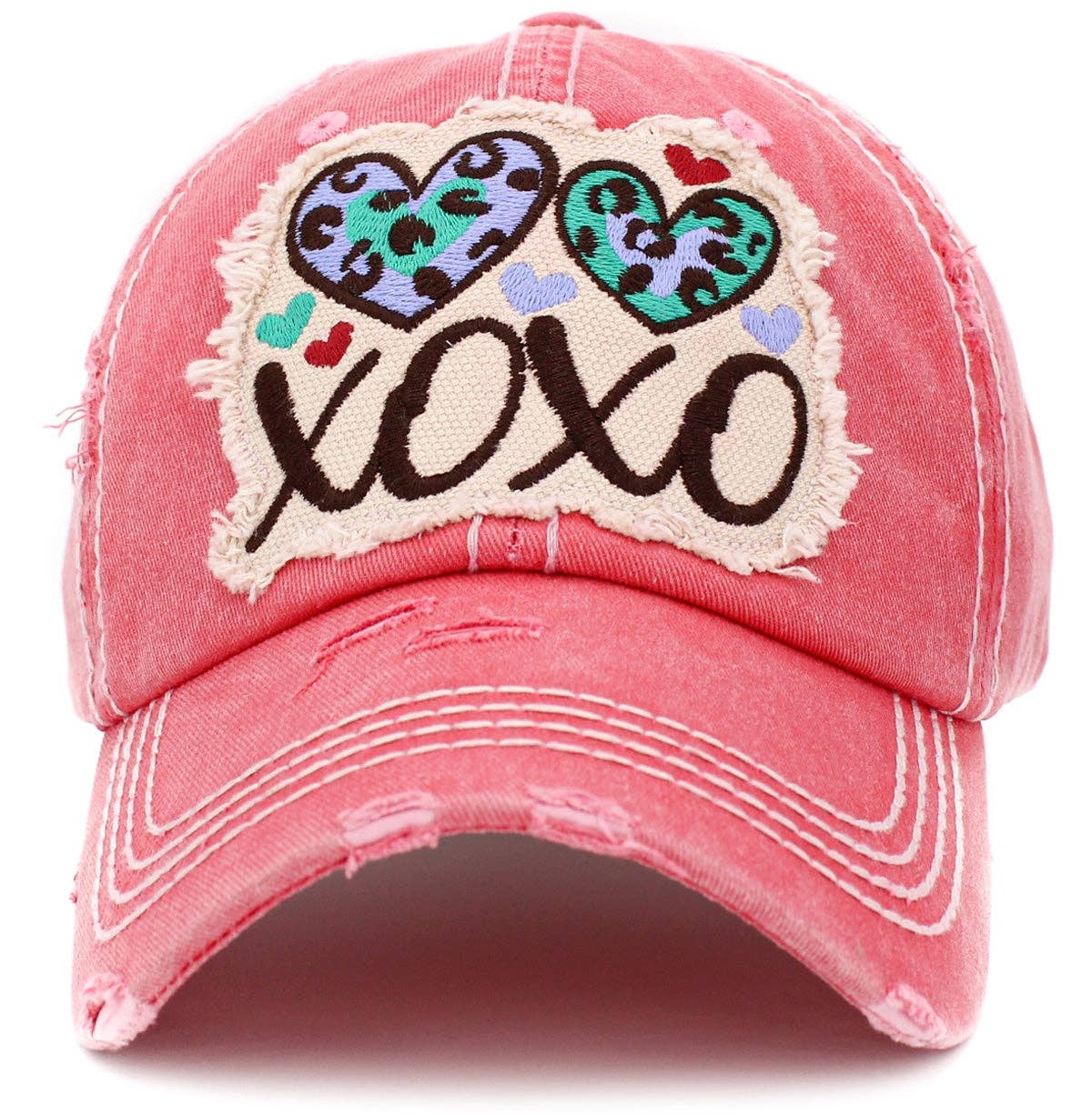 MiMi Wholesale - Wholesale Baseball Cap - Women's - KBV1411 "XOXO" Vintage Distressed Cotton Cap5