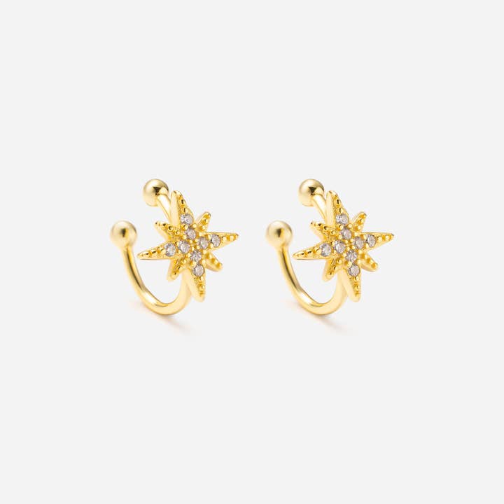 happyzzzsu - Wholesale Cuff/Wrap Earrings - 925 Sterling Silver Star Ear Cuffs