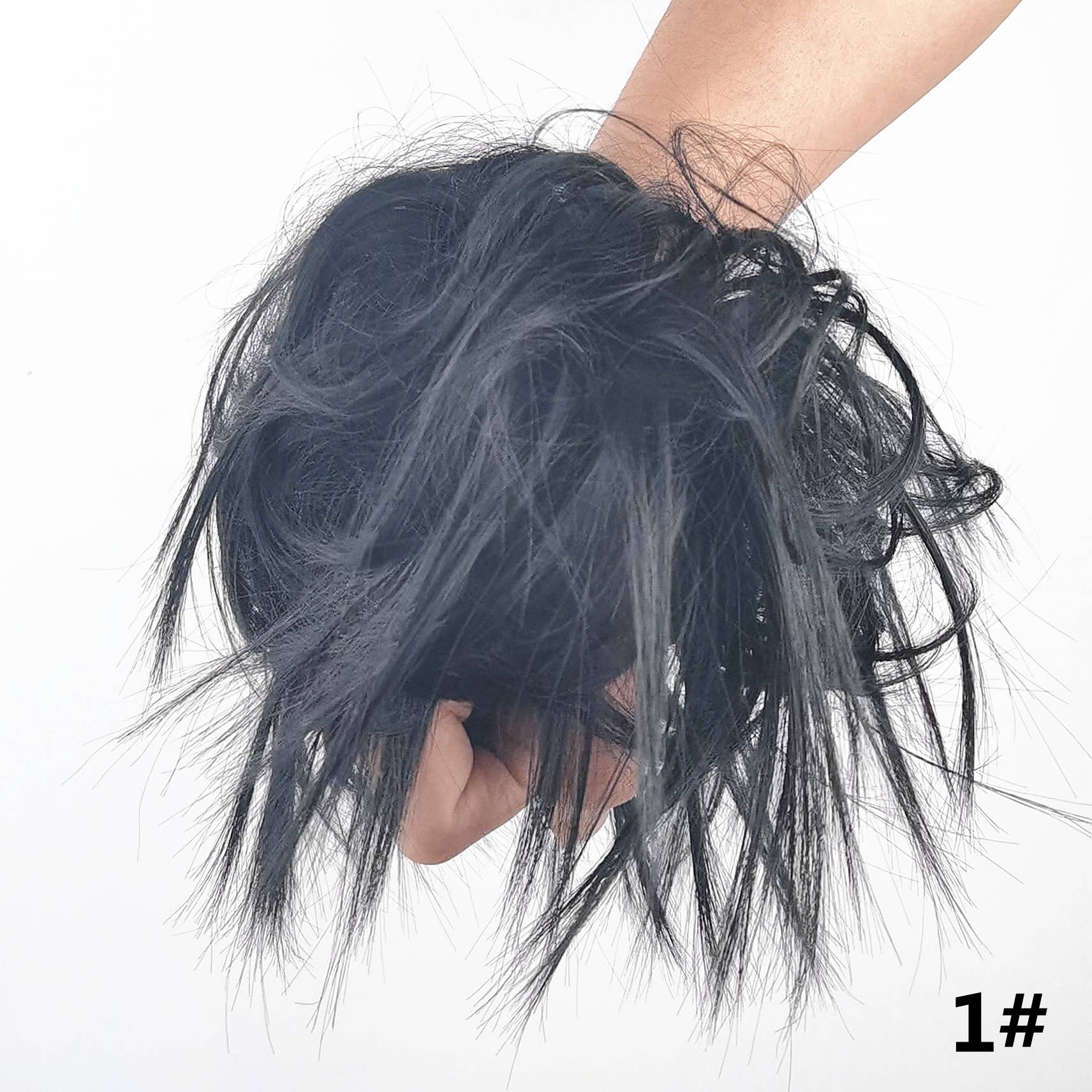 AK Brand - Wholesale Hair Extensions - Messy Curly Synthetic Hair Bun Extension with Elastic Band0