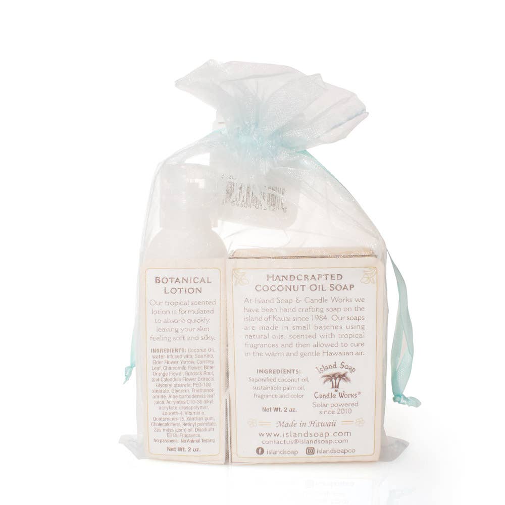 Island Soap & Candle Works - Wholesale Gift Bag Set/Pack - Creamy Coconut Organza Gift Bag3