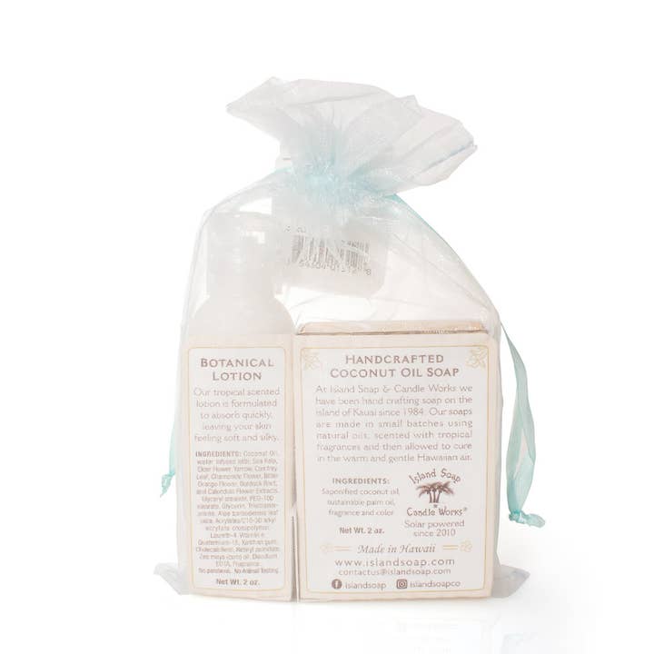 Island Soap & Candle Works - Wholesale Gift Bag Set/Pack - Creamy Coconut Organza Gift Bag3