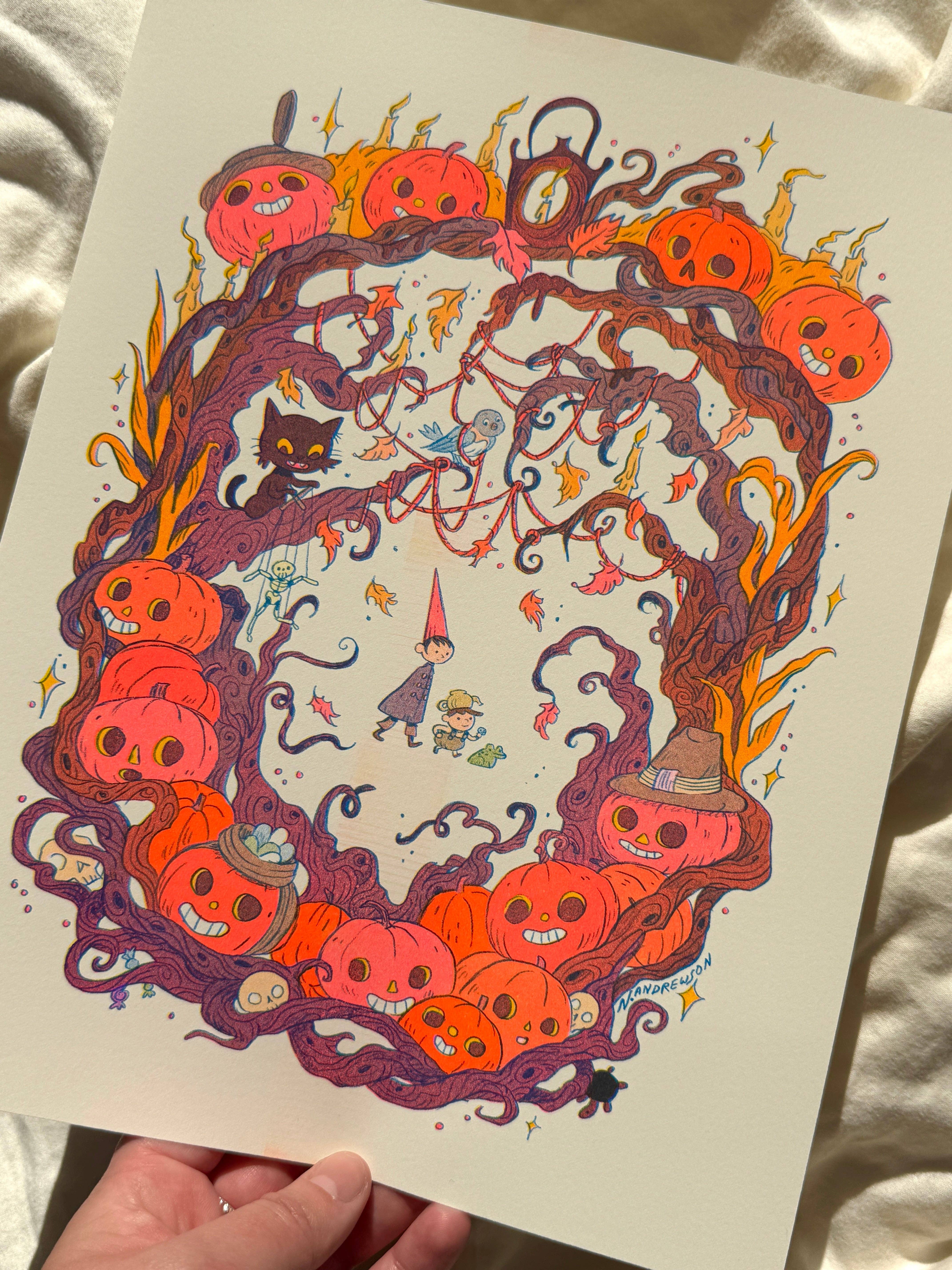 Natalie Andrewson – wholesale Art print – Ain’t That Just The Way Small ~ an Over The Garden Wall tribute Riso Print1