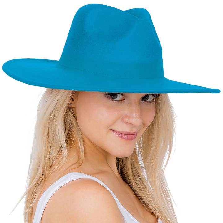 Cap Zone – Großhandel Fedora-Hut – Damen – Solider, schlichter Rancher-Hut mit breiter, flacher Krempe20
